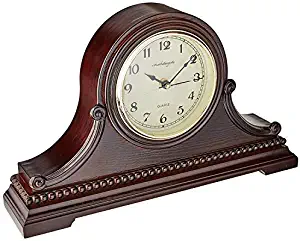 Vmarketingsite Mantel Clocks Wood Mantle Clock with Westminster Chime. This Solid Wood Decorative Chiming Mantel Clock is Battery Operated. Quiet, Shelf Table Clock Westminster Chimes On The Hour.