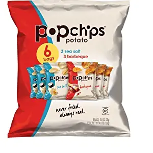 Popchips Variety Single Serve 6 Pack Chip, 4.8 oz