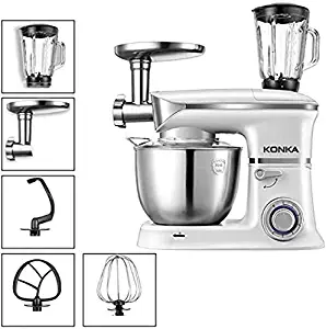Stand Mixer, 1000W Food Processor Multifunctional, 6 Speed with Blender, Citrus Juicer, Meat Grinder 5L Stainless Steel Mixing Bowl for