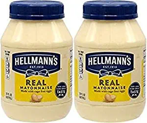 Hellman's Real Mayo Mayonnaise, Made With Cage Free Eggs, 30oz (Pack of 2, Total of 60 Oz)