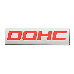 UrMarketOutlet DOHC Red/Chrome Aluminum Alloy Auto Trunk Door Fender Bumper Badge Decal Emblem Adhesive Tape Sticker