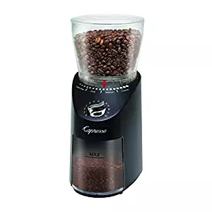 Capresso 570.01 Infinity Plus Commercial Grade Conical Burr Grinder, Black