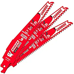 Freud DS0609CGP3 Diablo 6" Carbide Tipped General Purpose Reciprocating Blade 9-6 TPI (3/32"-1/4") (3 Pack)