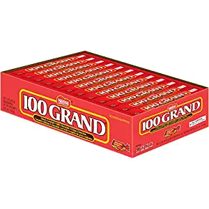 100 Grand Milk Chocolate Candy Bars, Full Size Bulk Individually Wrapped Ferrero Candy (Pack of 36)