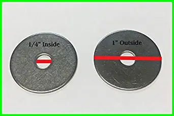 1/4" x 1" One inch OD Stainless Steel Fender Washers 18-8 (304) - (110 Pack) by Dolos