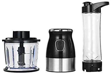 RUGU 500W Portable Personal Blender Mixer Food Processor with Chopper Bowl 600ml Juicer Bottle Meat Grinder Baby Food Maker,Standard 2 in 1,UK