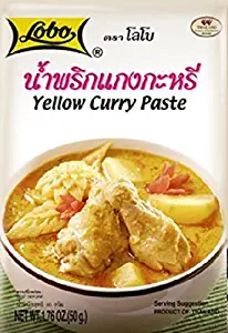 Thai Yellow Curry Paste (Kaang Ka Ree), Thai-style- Spice Soup, Thai Style Soup Food, Lobo Cooking Food, 50 G / 1.76 Oz
