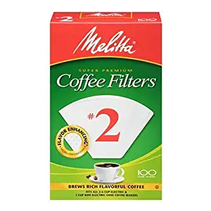 Melitta Cone Coffee Filters, White No. 2, 100 Count (Pack of 12)