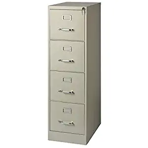 Scranton and Co 22" Deep 4 Drawer Letter File Cabinet in Putty, Fully Assembled