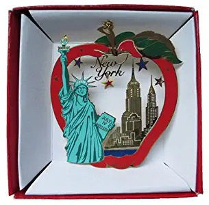 Nations Treasures New York City Big Apple Color Brass ORNAMENT Statue of Liberty Empire State Building