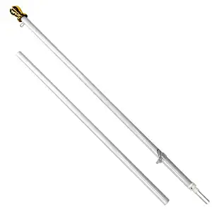 Flags Importer POL-SPINWHITE6 Flag Pole, 6ft, White