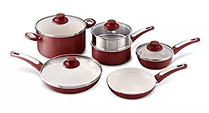 GreenPan Focus 10pc Ceramic Non-Stick Cookware Set, Burgundy