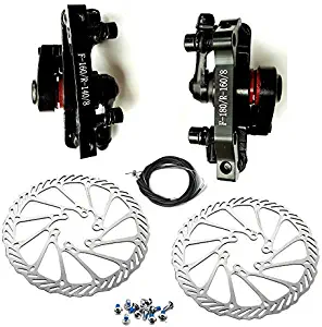 BlueSunshine MTB BB8 Mechanical Disc Brake Front and Rear 160mm Whit Bolts and Cable