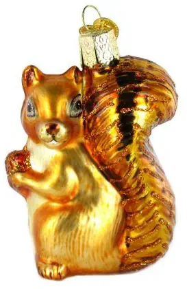 Old World Christmas Squirrel Wildlife Animals Glass Blown Ornaments for Christmas Tree