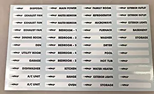 Electrical Circuit Breaker Fuse Box Peel & Stick Decal Labels