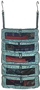 Luggage Organizer Packing Cubes - Collapsible Suitcase Backpack & Carry-On Bag Travel Accessories - Hanging Shelves feature YKK Zippers & Mesh Windows - Large Portable Closet System for Clothes - Teal