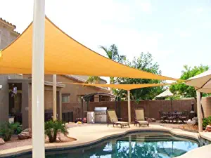 Big 20'x20'x20' Oversized Triangle Garden Patio Sun Sail Shade 20 ft, Color Desert Sand