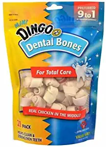 Dingo Dental Bones Dog Chews With Real Chicken (Packaging May Vary)