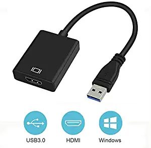 USB to HDMI Adapter, fenoero USB 3.0 to HDMI 1080P Video Graphics Cable Converter with Audio for PC Laptop Projector HDTV Compatible with Windows XP 7/8/8.1/10