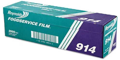 Reynolds 182000, Food Wrap Clear PVC Film, Foodservice 18-Inch x 2000-Feet Roll With Cutter Box